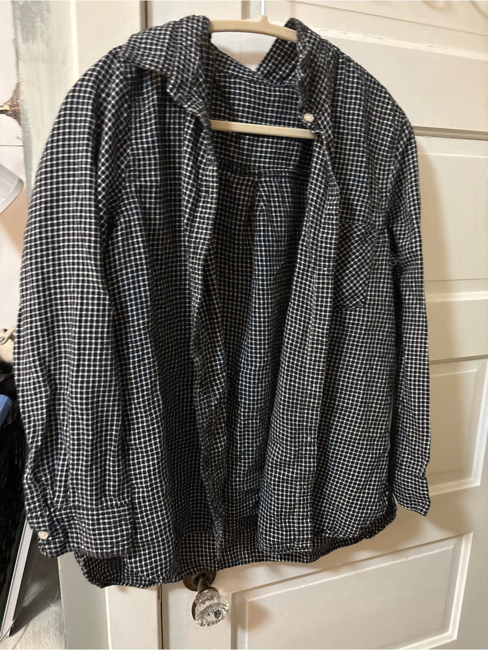 Black and white plaid button up